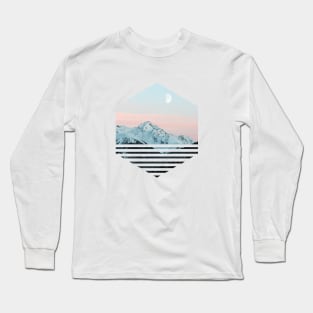 Pink sky and white mountains Long Sleeve T-Shirt